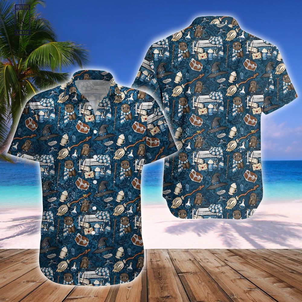 Wizard Fabric Blue Hawaiian Shirt - HomeFavo