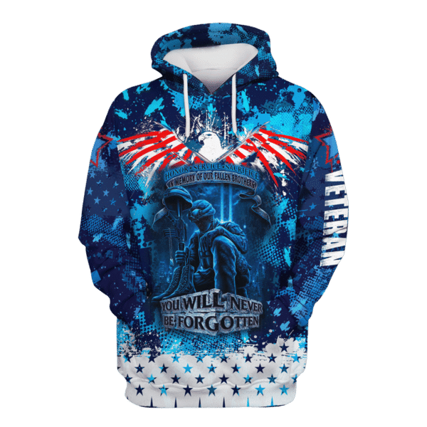 You Will Never Be Forgotten Veteran 3D Pullover Hoodie Zip-up Hoodie