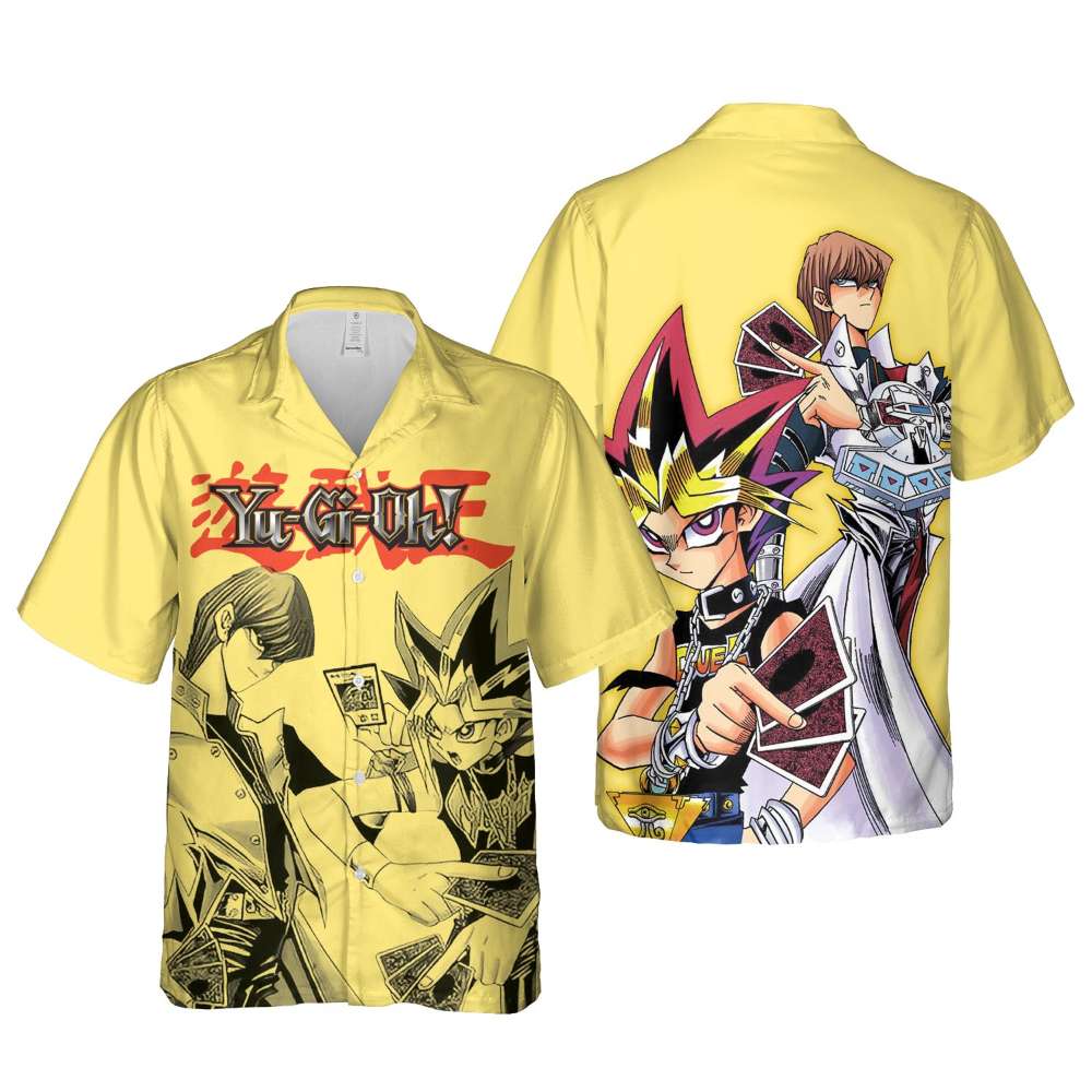 Yugi And Kaiba Hawaiian Shirt Yu-Gi-Oh Anime Shirt For Men Women Kid