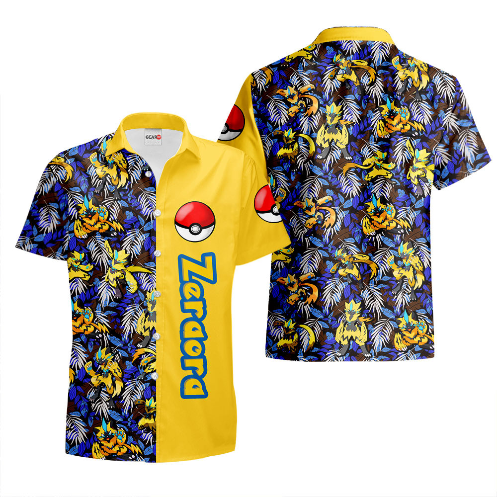 Zeraora Hawaiian Shirts Custom Anime Merch Clothes For Men Women Kid