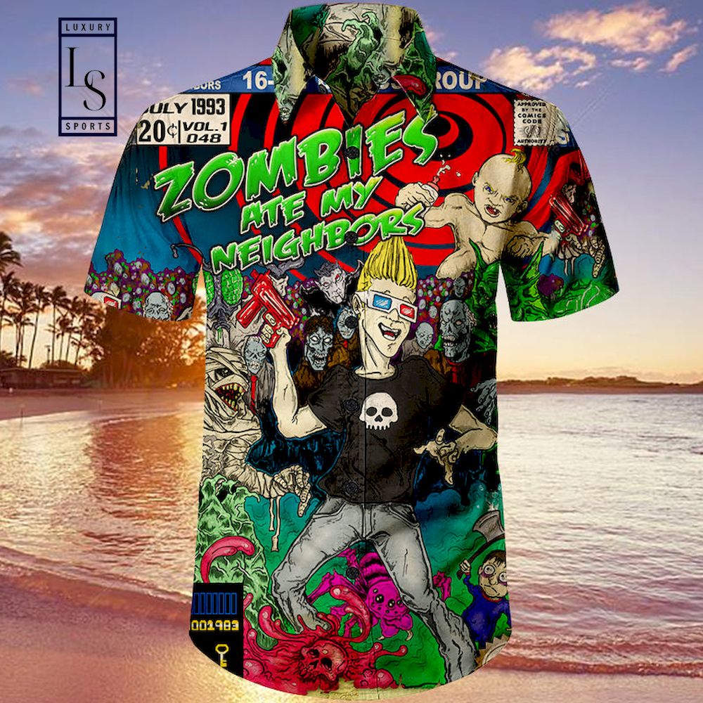 Zombies Ate My Neighbors Halloween Hawaiian Shirt