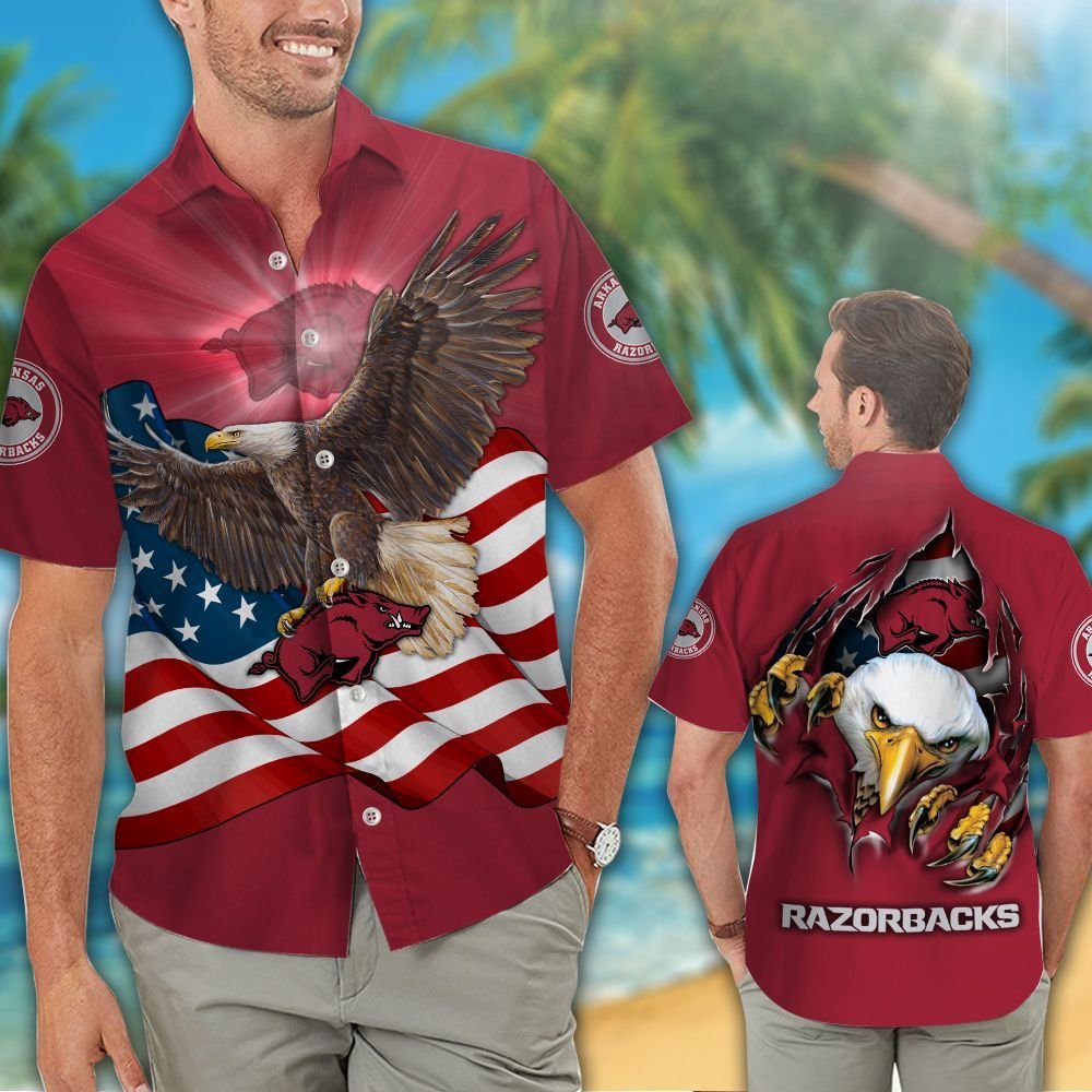 Arkansas Razorbacks Hawaiian Shirts And Shorts NCAA Premium Hawaiian ...