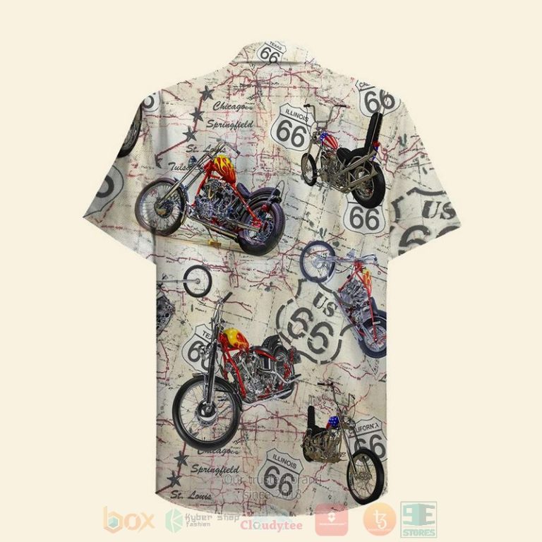 Biker Vintage Motorcycle Route 66 Hawaiian Shirt - HomeFavo