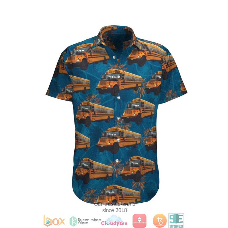 Canadian School Bus Short Sleeve Hawaiian Shirt