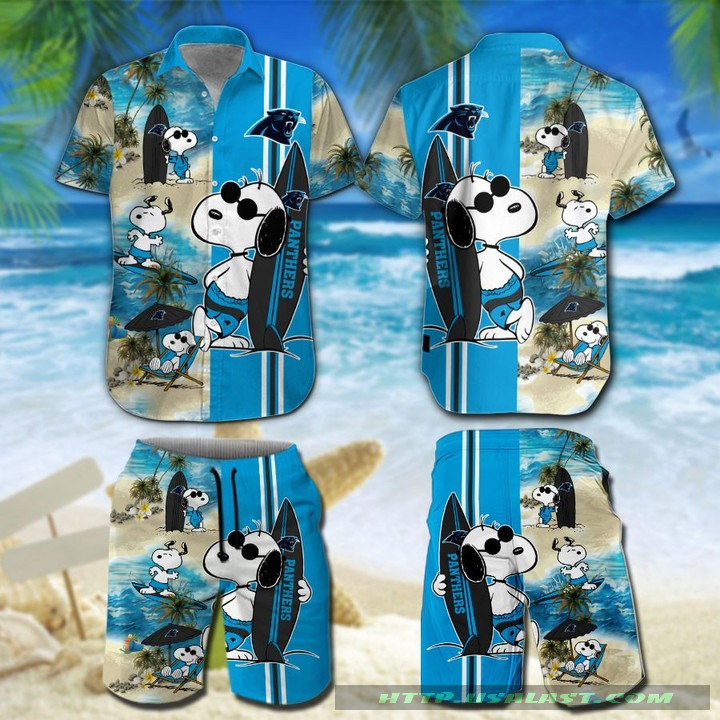 Carolina Panthers Snoopy Surfing Hawaiian Shirt