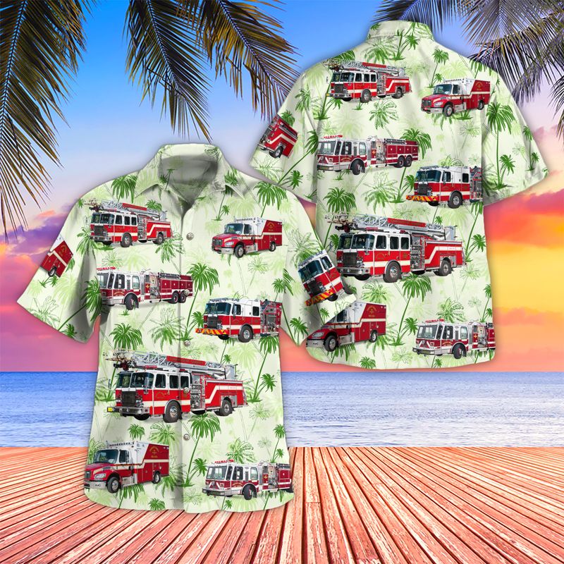 Charlotte County Florida Charlotte County Fire Department Hawaiian Shirt