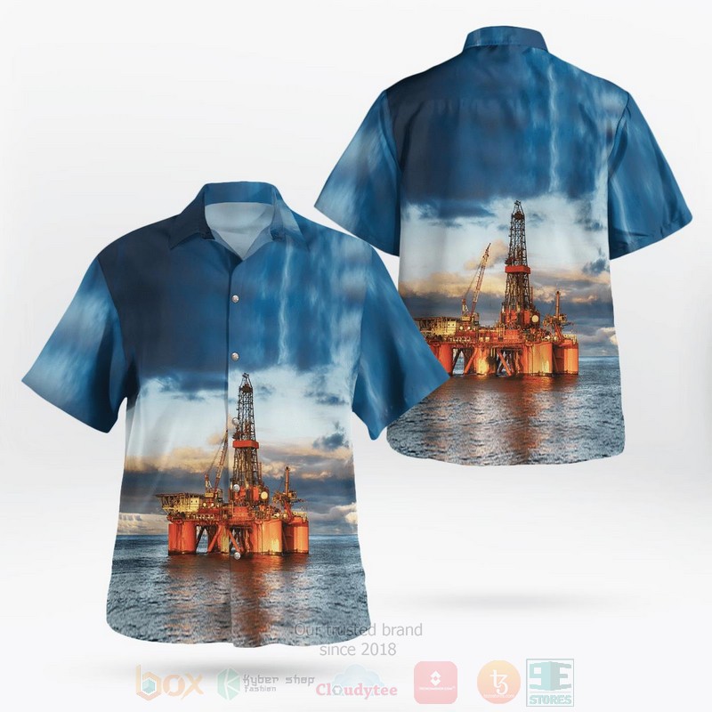 Chevron Offshore Drilling Rig Hawaiian Shirt - HomeFavo