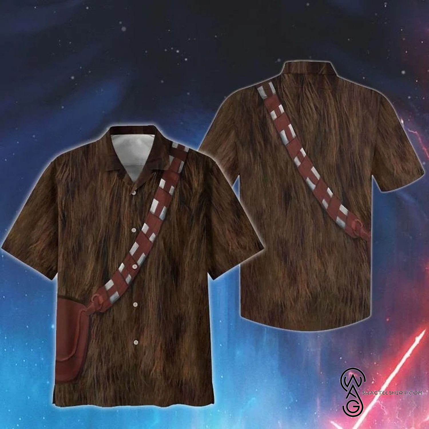 Cosplay Chewbacca Sw Movie Halloween Casual Summer Beach Full Printing Hawaiian Shirt