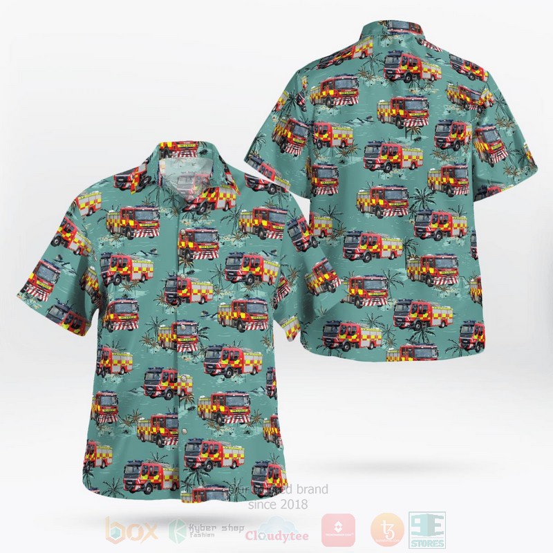 County Durham England United Kingom County Durham And Darlington Fire And Rescue Service Hawaiian Shirt