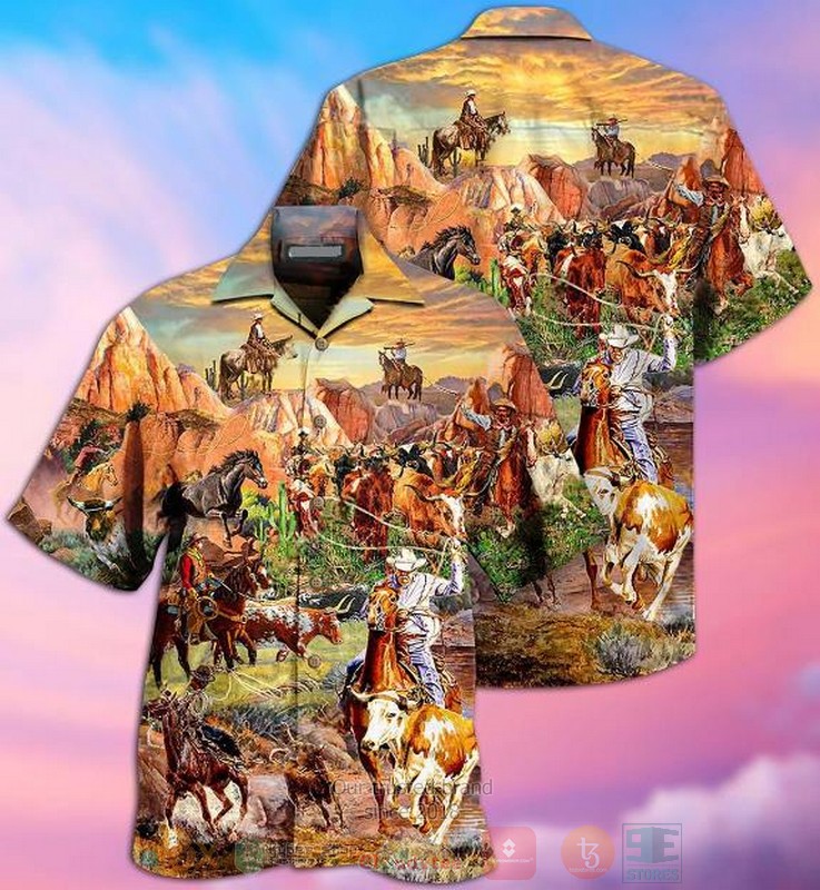 Cowboy Desert Life Horse Hawaiian Shirt