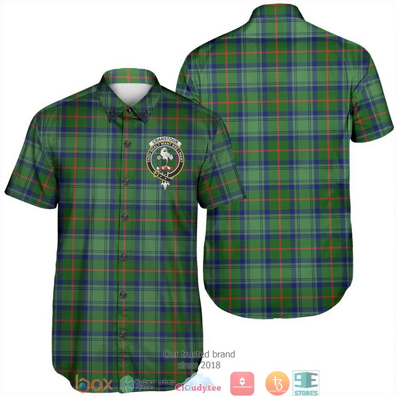 Cranstoun Tartan Crest Short Sleeve Hawaiian Shirt