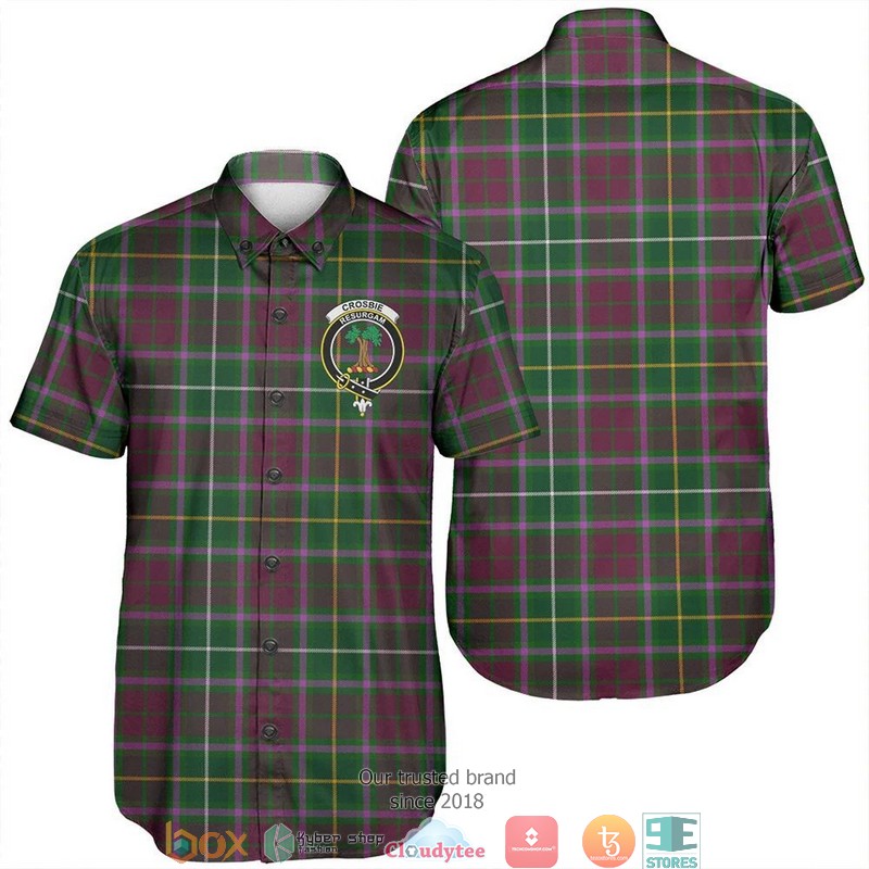 Crosbie Tartan Crest Short Sleeve Hawaiian Shirt