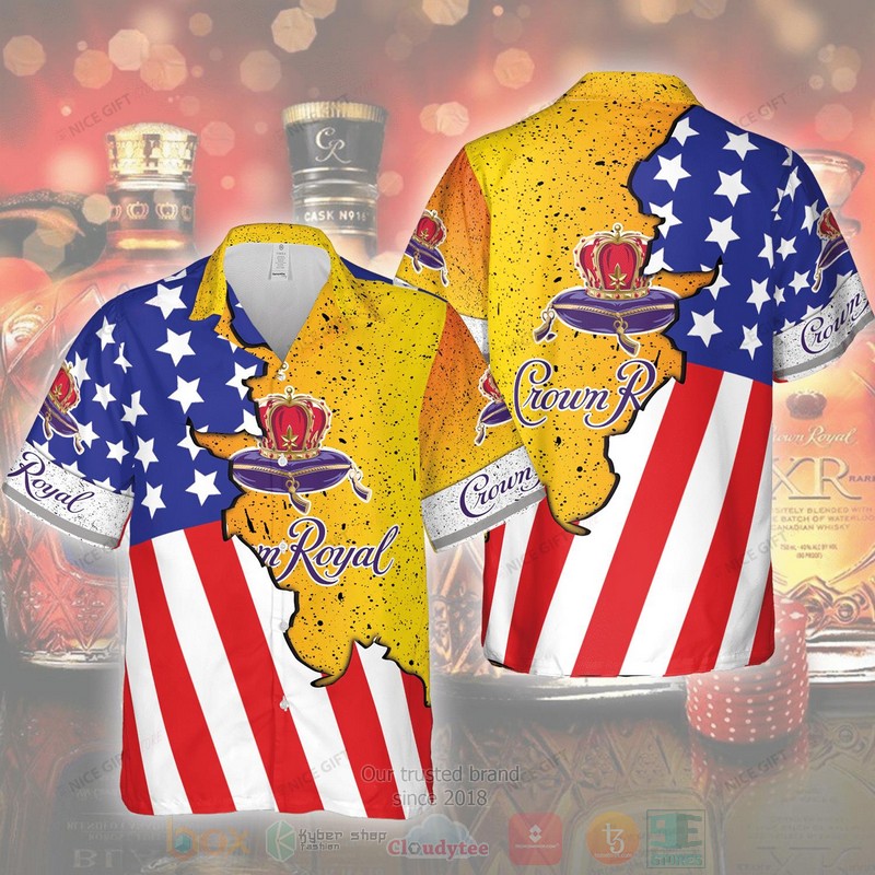 Crown Royal American Flag Hawaiian Shirt 2