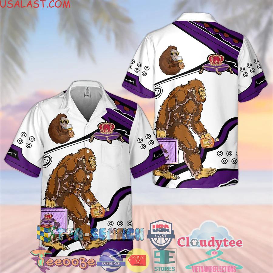 Crown Royal Bigfoot Aloha Summer Beach Hawaiian Shirt