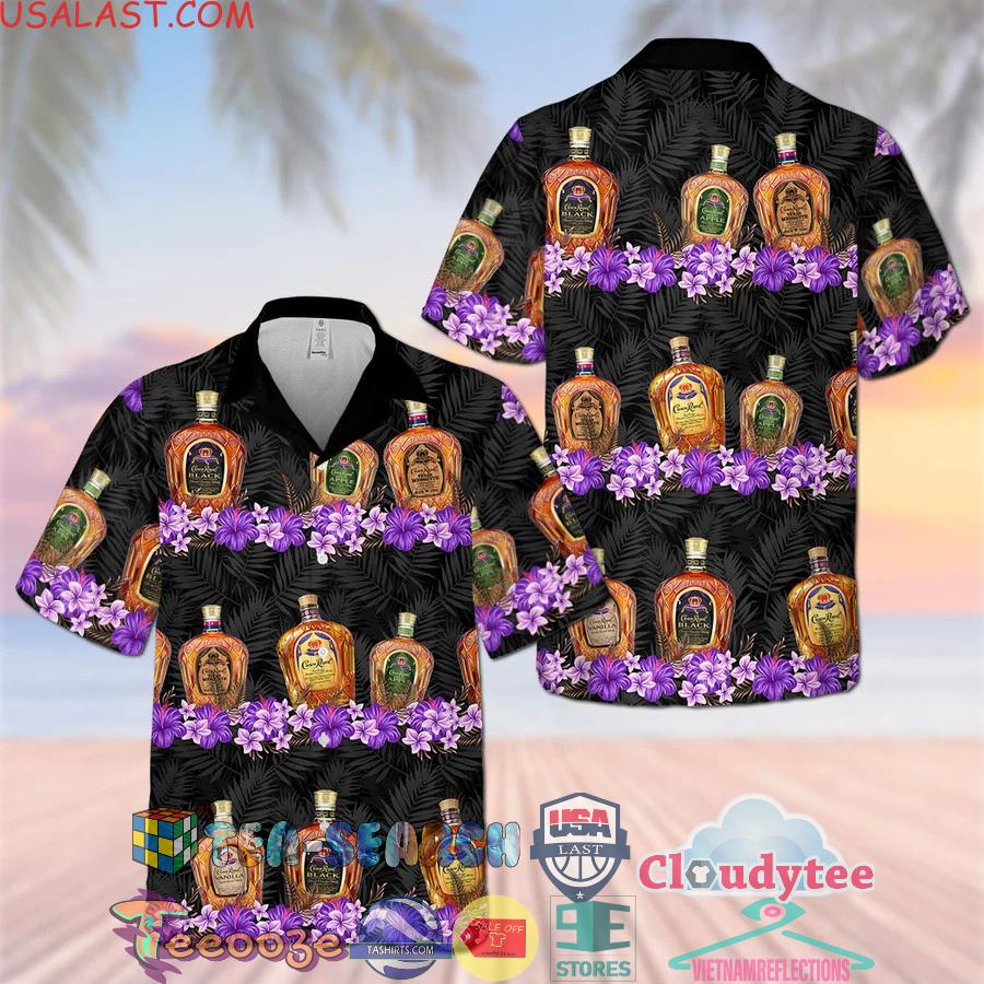 Crown Royal Collections Flower Aloha Summer Beach Hawaiian Shirt