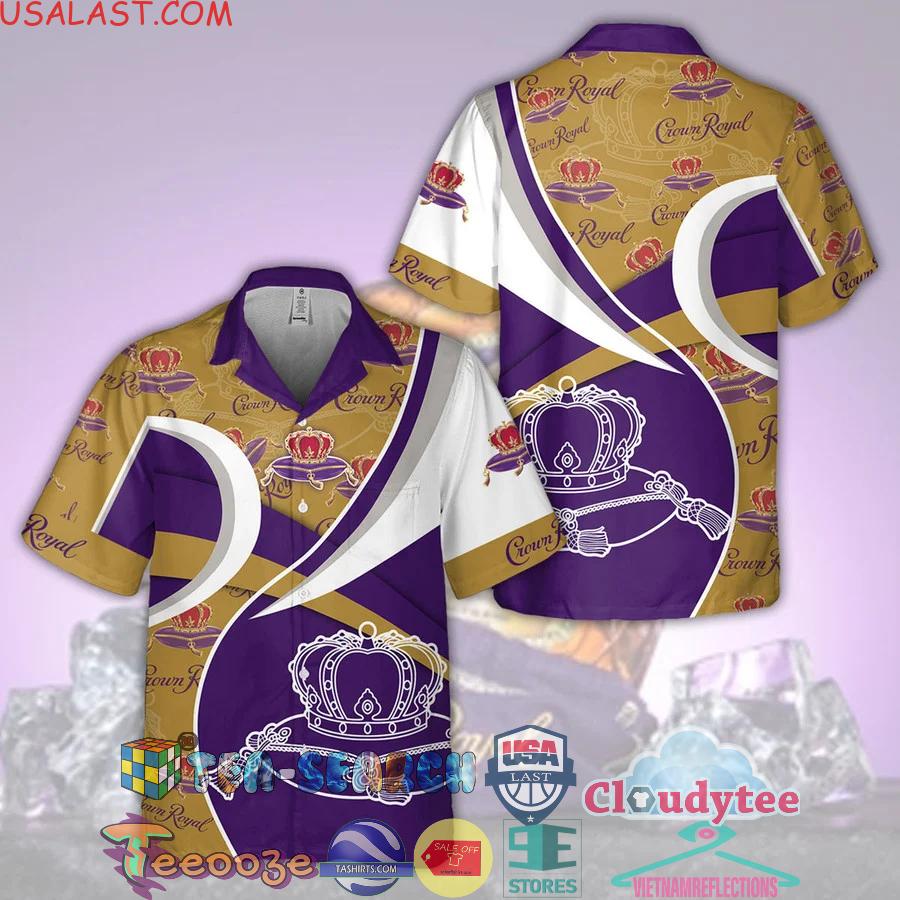 Crown Royal Logo Aloha Summer Beach Hawaiian Shirt