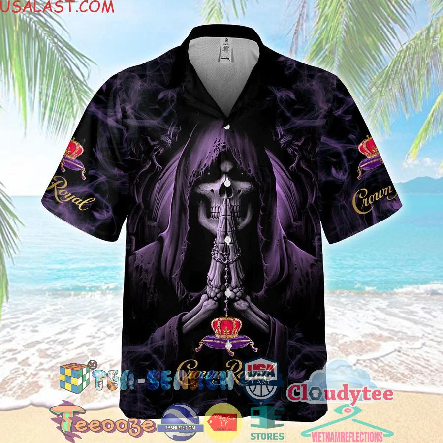 Crown Royal Praying Death Aloha Summer Beach Hawaiian Shirt