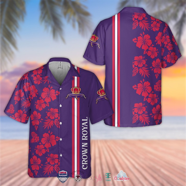 Crown Royal Red Flowers Hawaiian Shirt