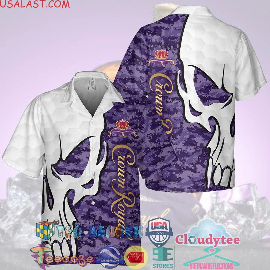 Crown Royal Skull Aloha Summer Beach Hawaiian Shirt