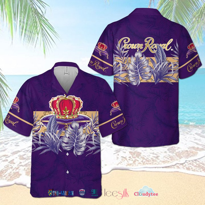 Crown Royal Tropical Leaves Hawaiian Shirt