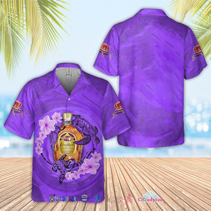 Crown Royal Turtle Hibiscus Hawaiian Shirt