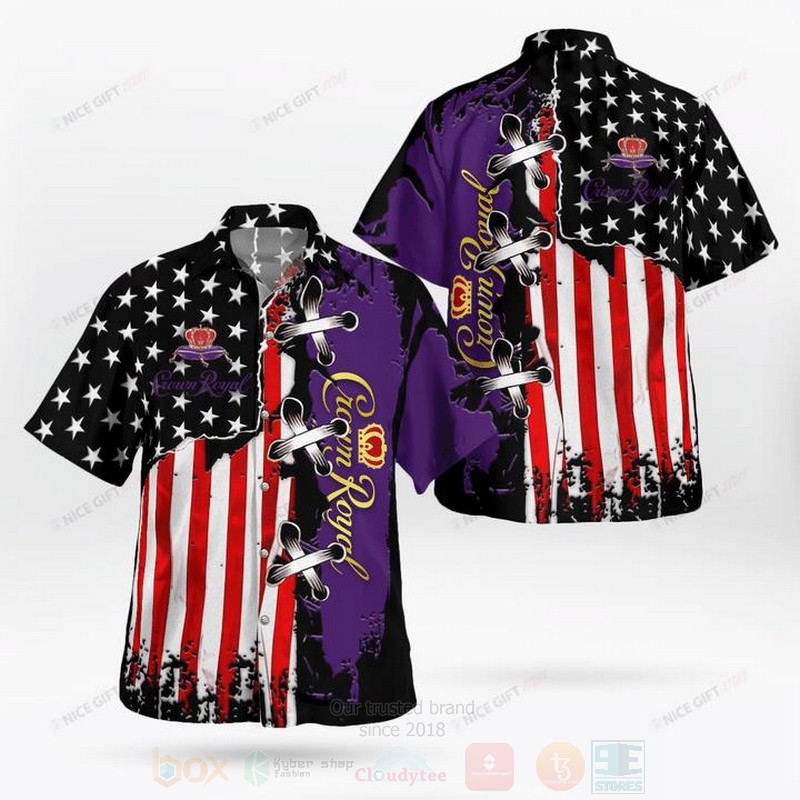 Crown Royal Us Flag Hawaiian Shirt