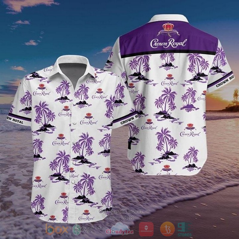 Crown Royal White Purple Hawaiian Shirt