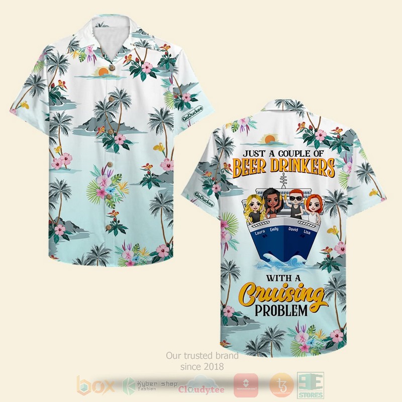 Cruising Friends Just A Couple Of Beer Drinkers Custom Name Hawaiian Shirt