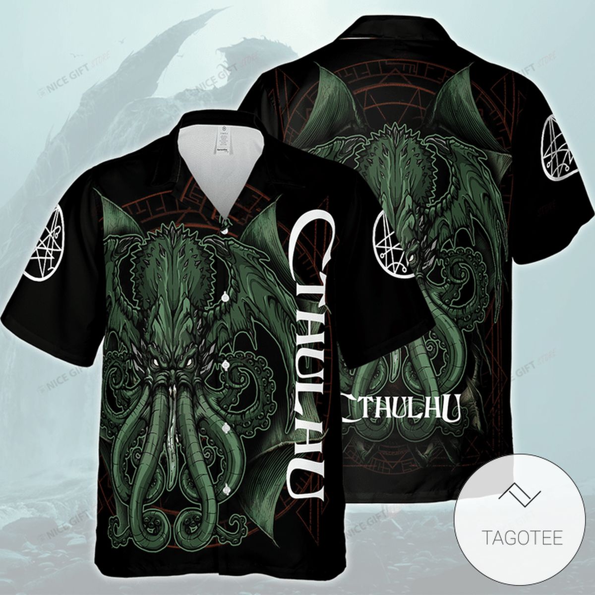 Cthulhu Sigil Black Hawaiian Shirt