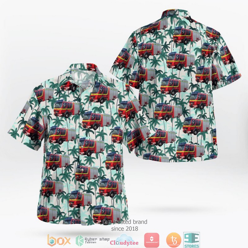 Cumbria Fire And Rescue Service Rescue Pump Hawaiian Shirt