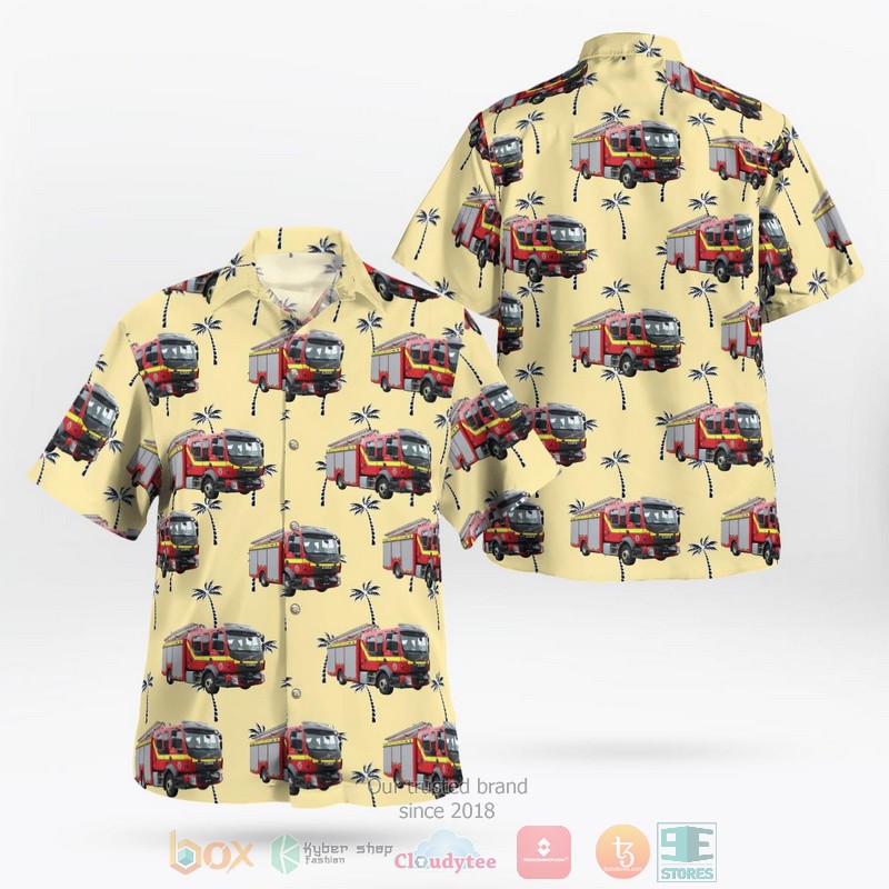 Cumbria Fire And Rescue Service Volvo Fl Fire Appliance Hawaiian Shirt