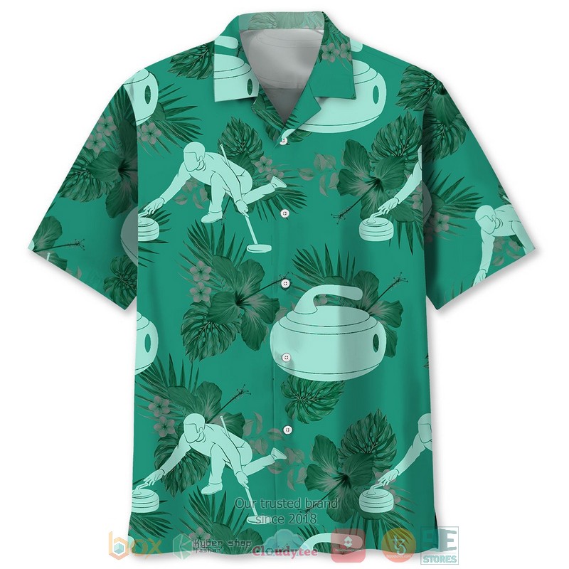 Curling Kelly Green Hawaiian Shirt