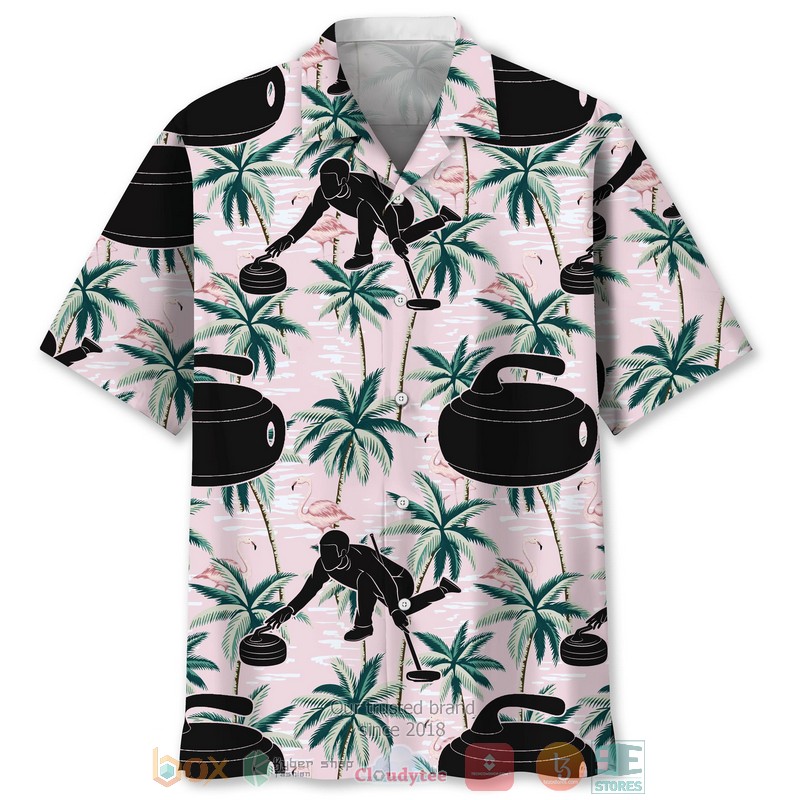 Curling Tropical Pink Hawaiian Shirt