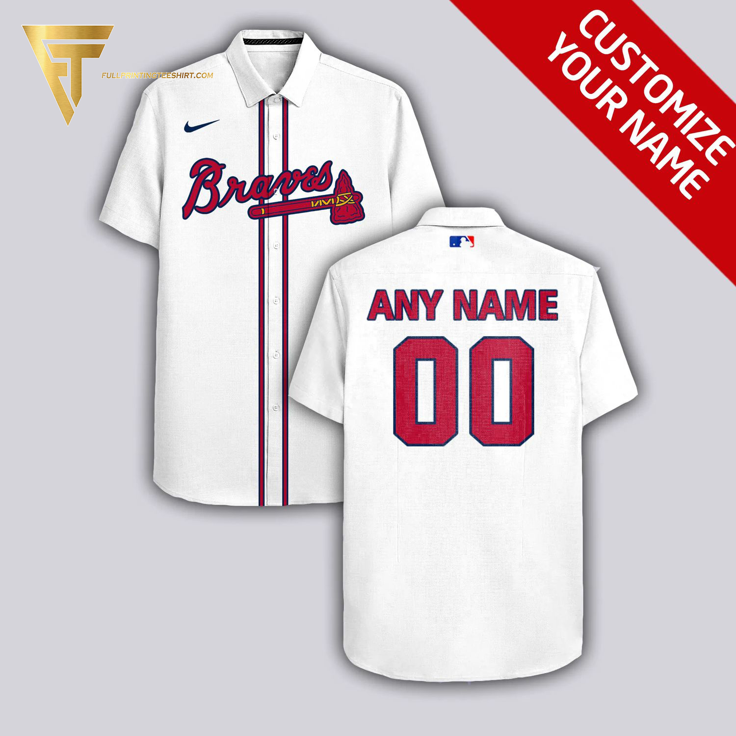 Custom Atlanta Braves Baseball Team Hawaiian Shirt