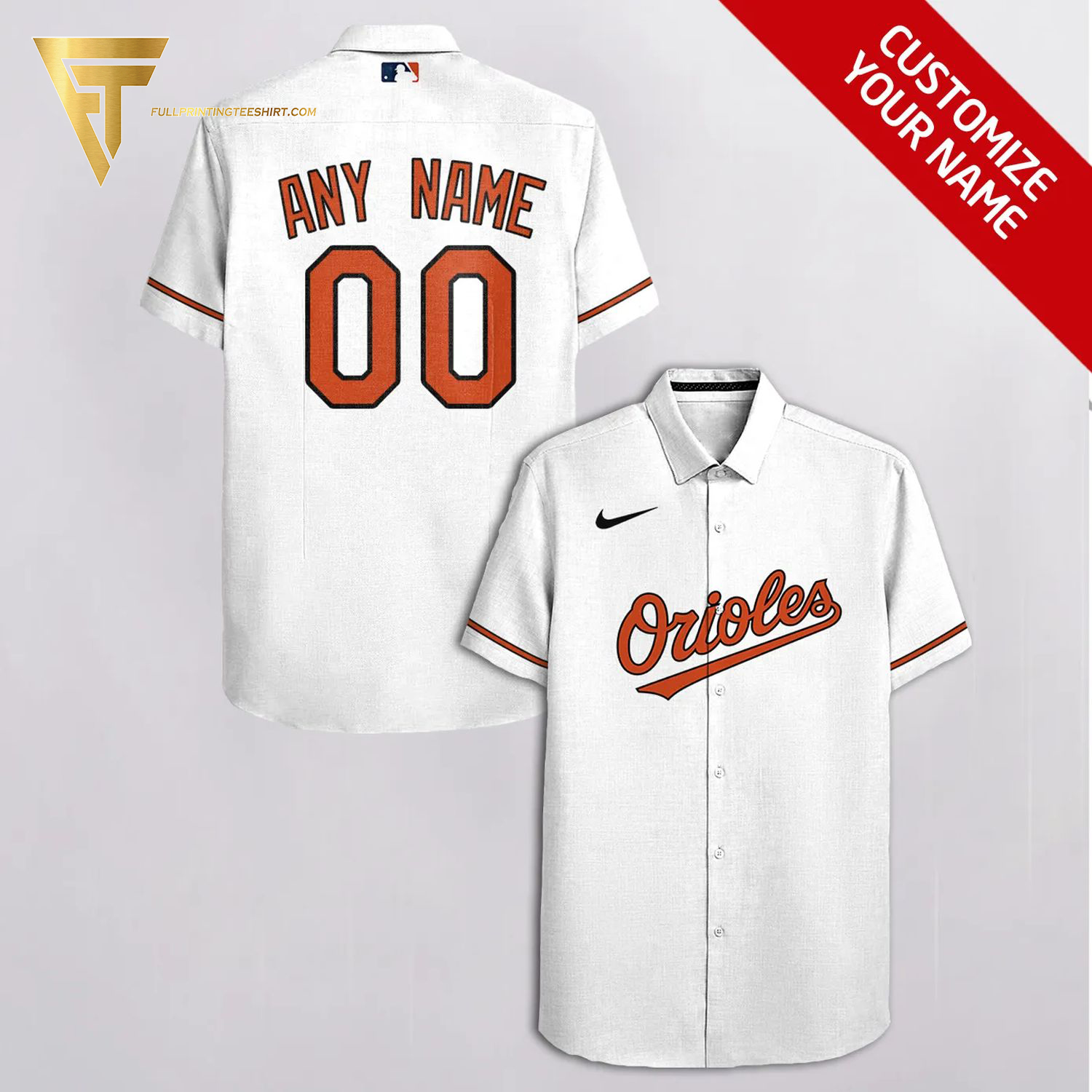 Custom Baltimore Orioles Baseball Team Hawaiian Shirt