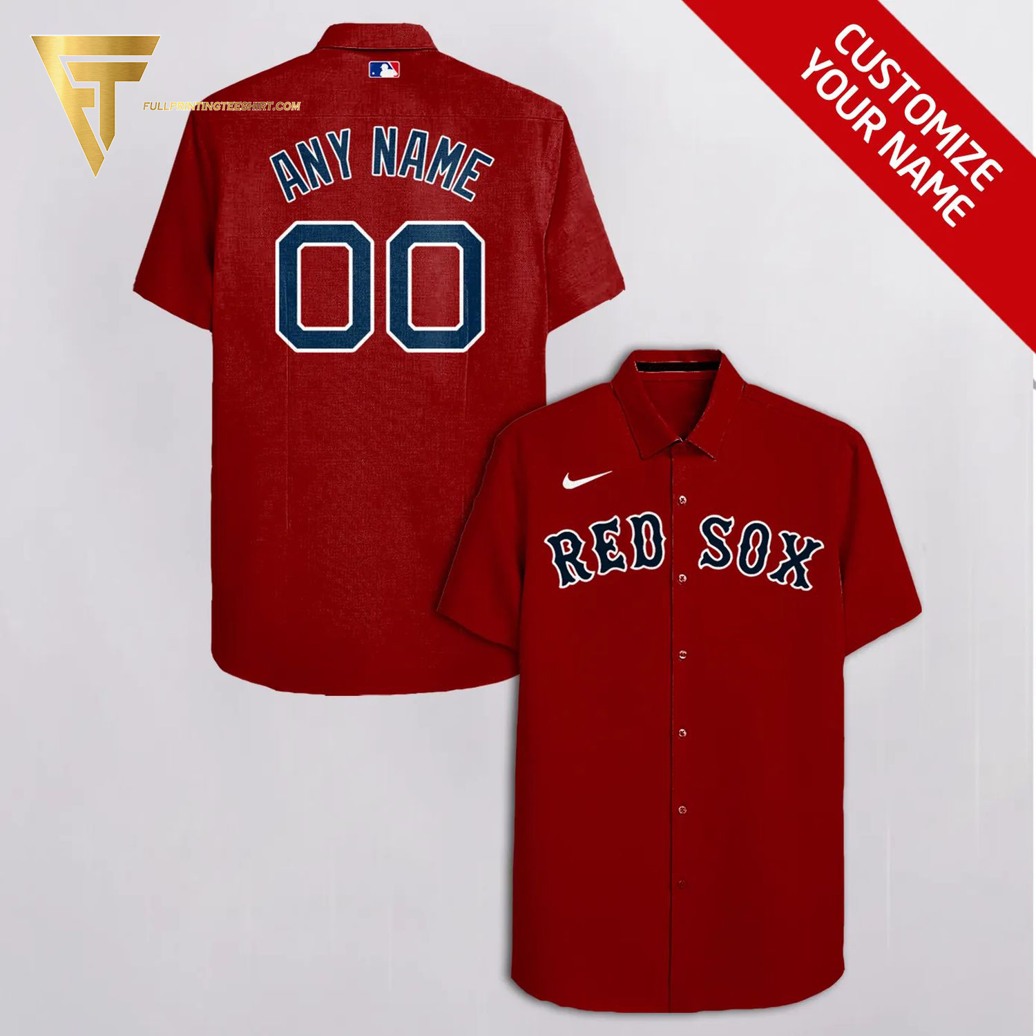 Custom Boston Red Sox Baseball Team Hawaiian Shirt