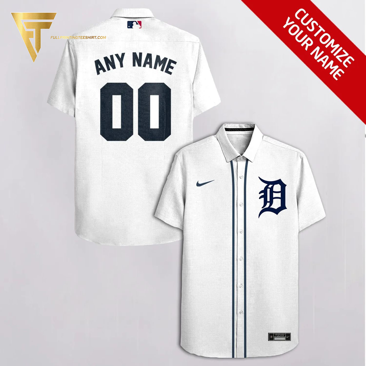 Custom Detroit Tigers Baseball Team Hawaiian Shirt