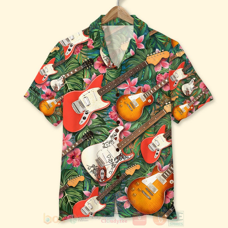 Custom Electric Guitar Tropical Guitar Lovers Hawaiian Shirt