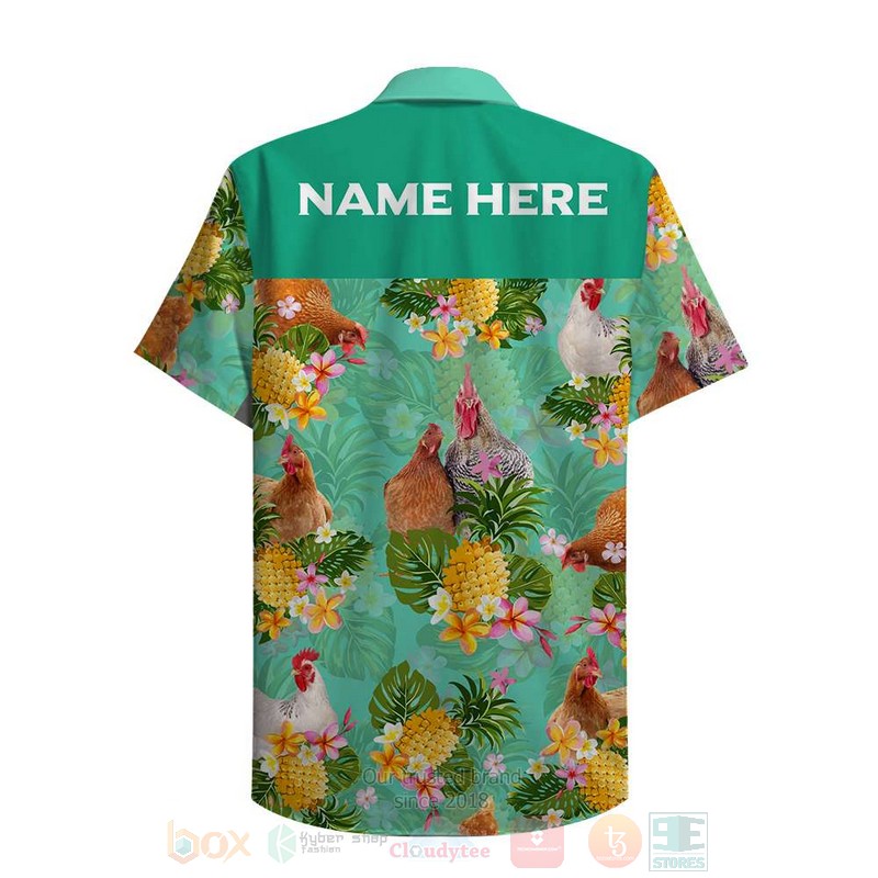 Custom Farmers Name Chicken Floral Hawaiian Shirt