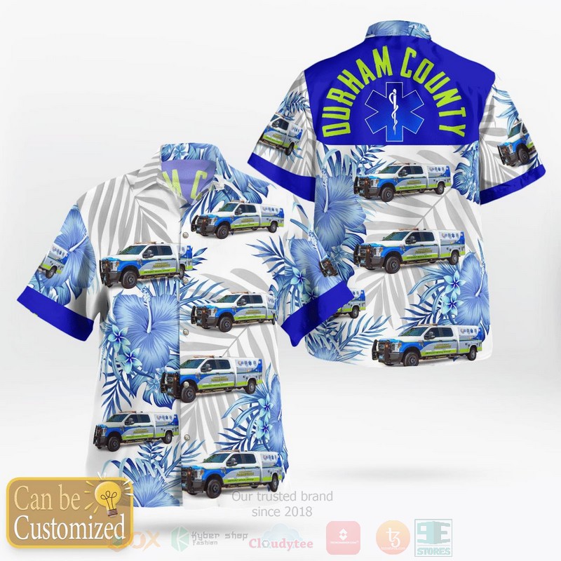 Custom Name Durham County Emergency Medical Services Durham North Carolina Hawaiian Shirt