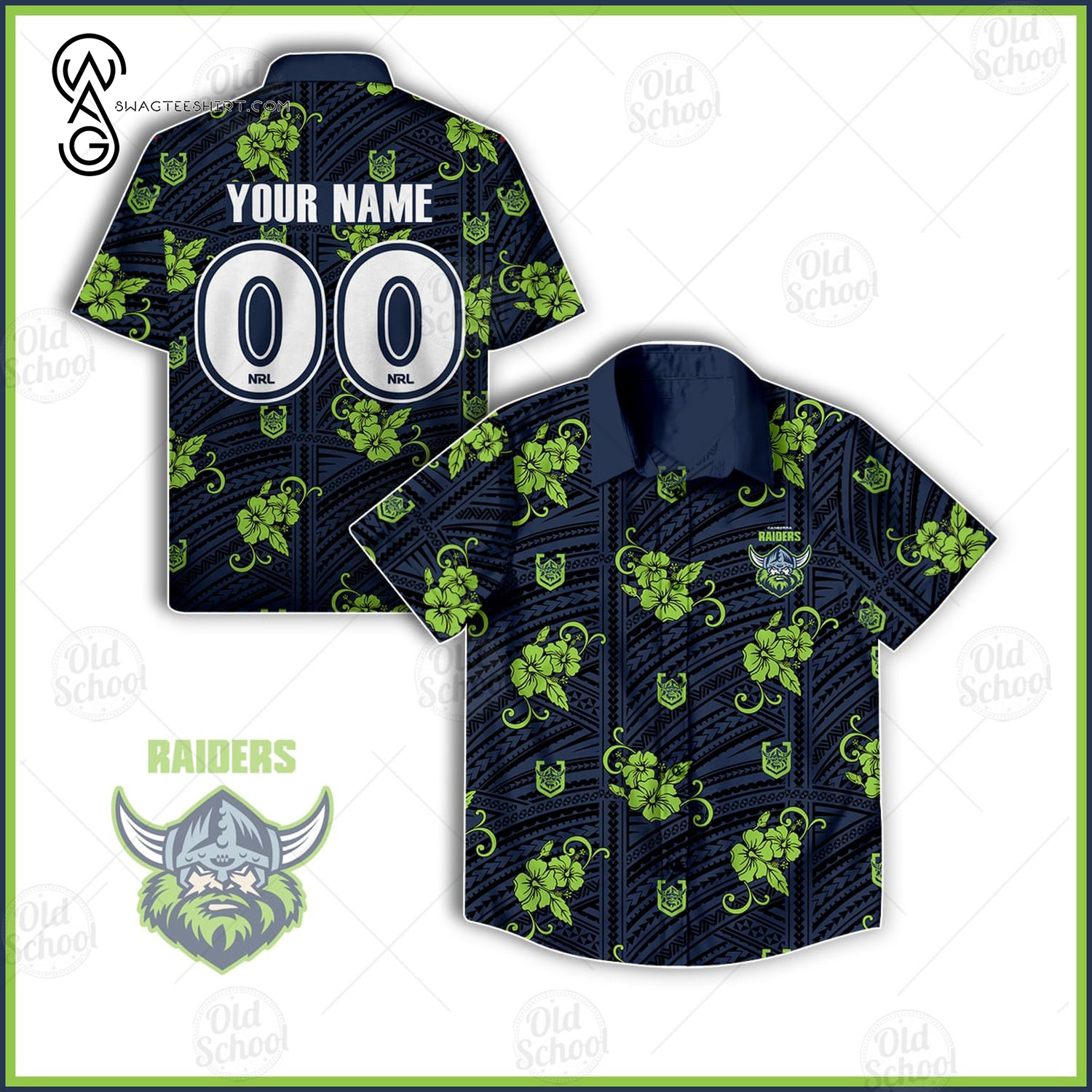 Custom Nrl Canberra Raiders Full Printing Hawaiian Shirt