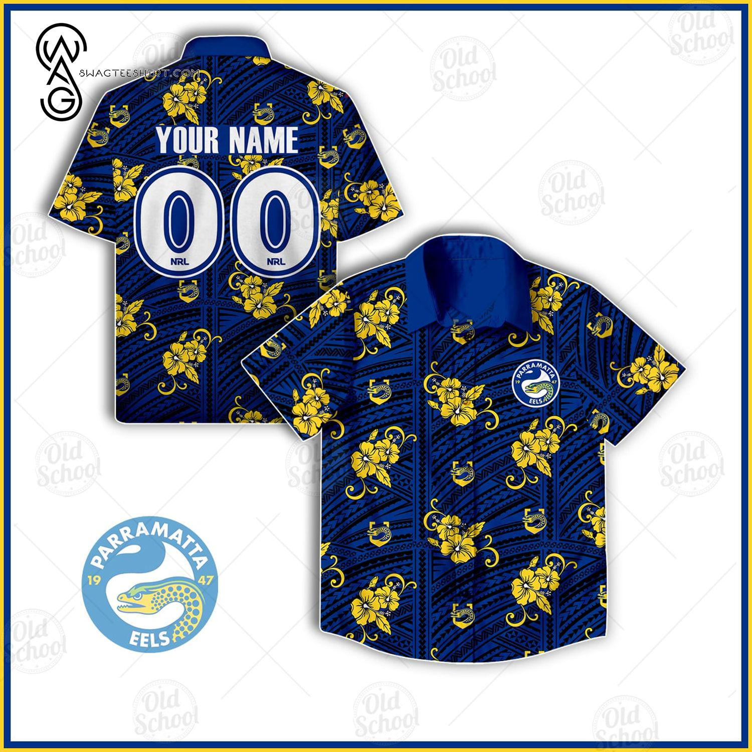 Custom Nrl Parramatta Eels Full Printing Hawaiian Shirt