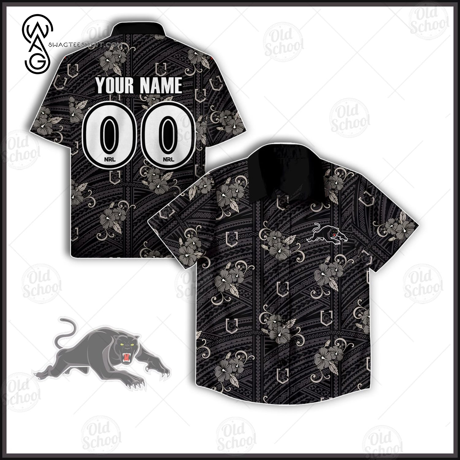 Custom Nrl Penrith Panthers Full Printing Hawaiian Shirt