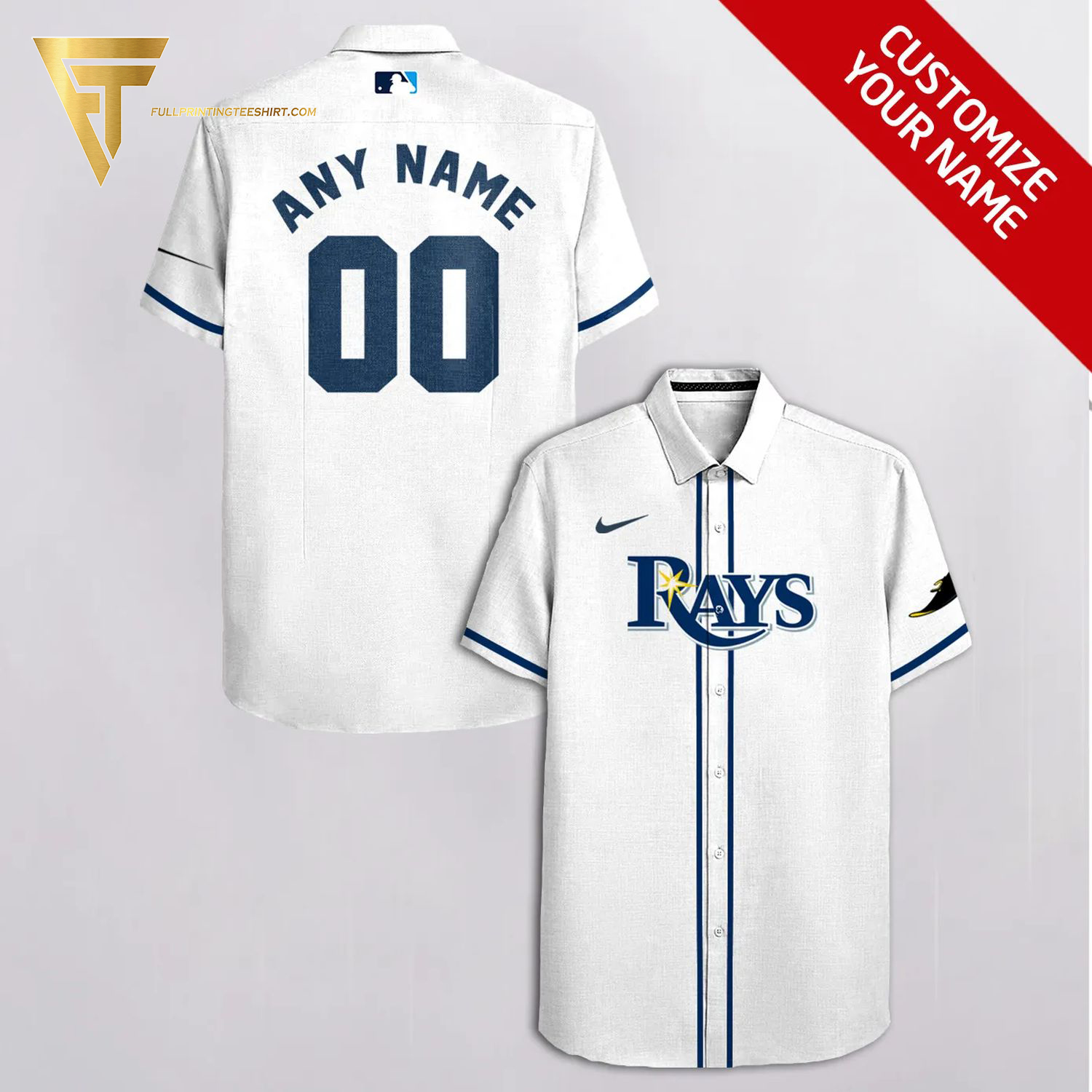 Custom Tampa Bay Rays Baseball Team Hawaiian Shirt