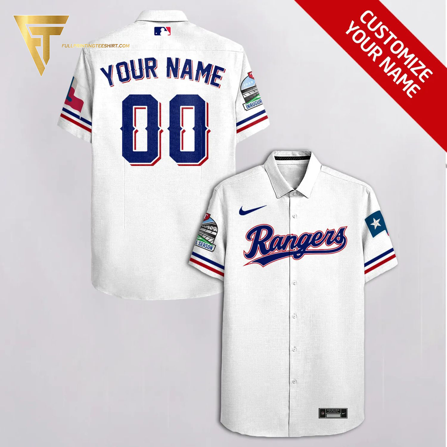 Custom Texas Rangers Baseball Team Hawaiian Shirt