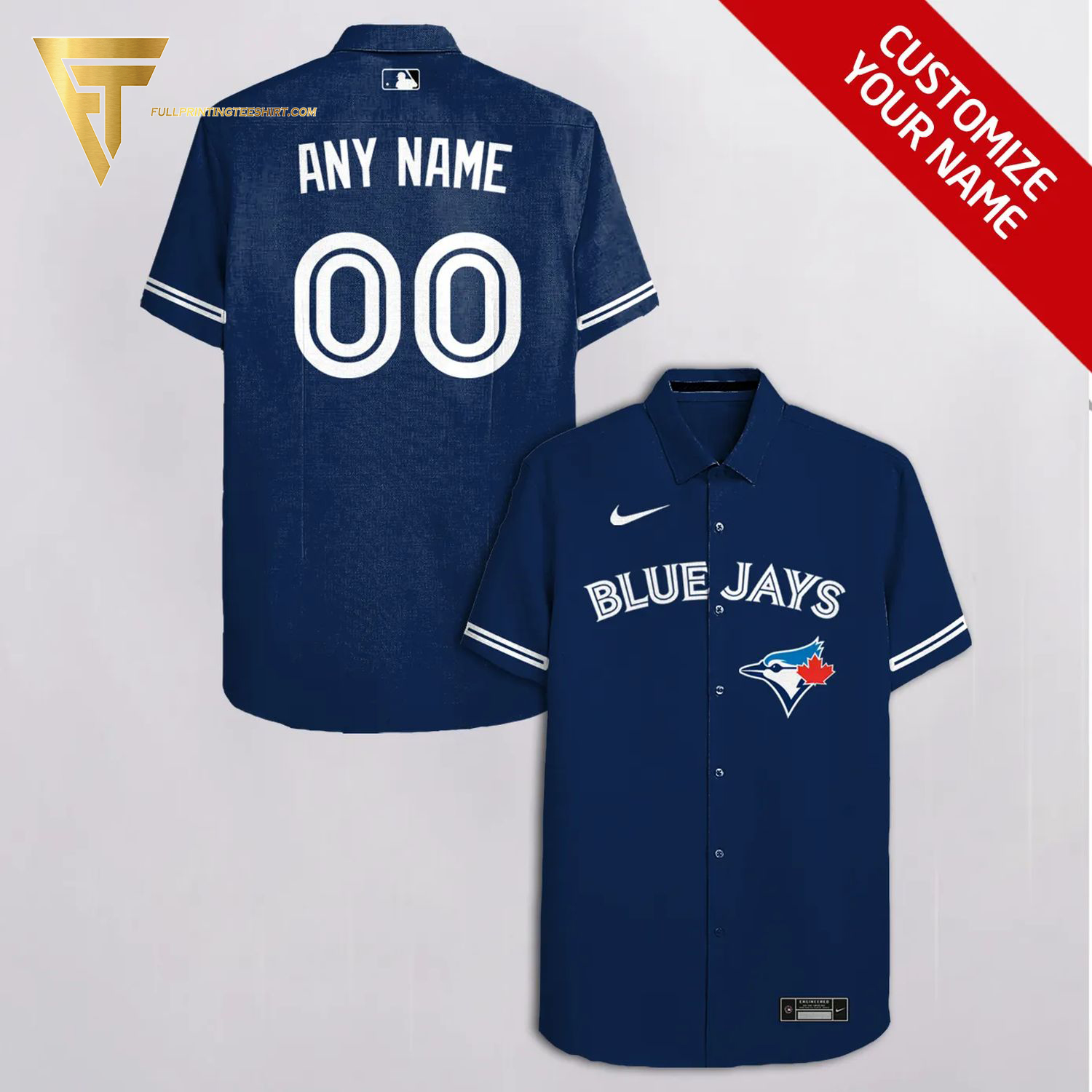 Custom Toronto Blue Jays Baseball Team Hawaiian Shirt