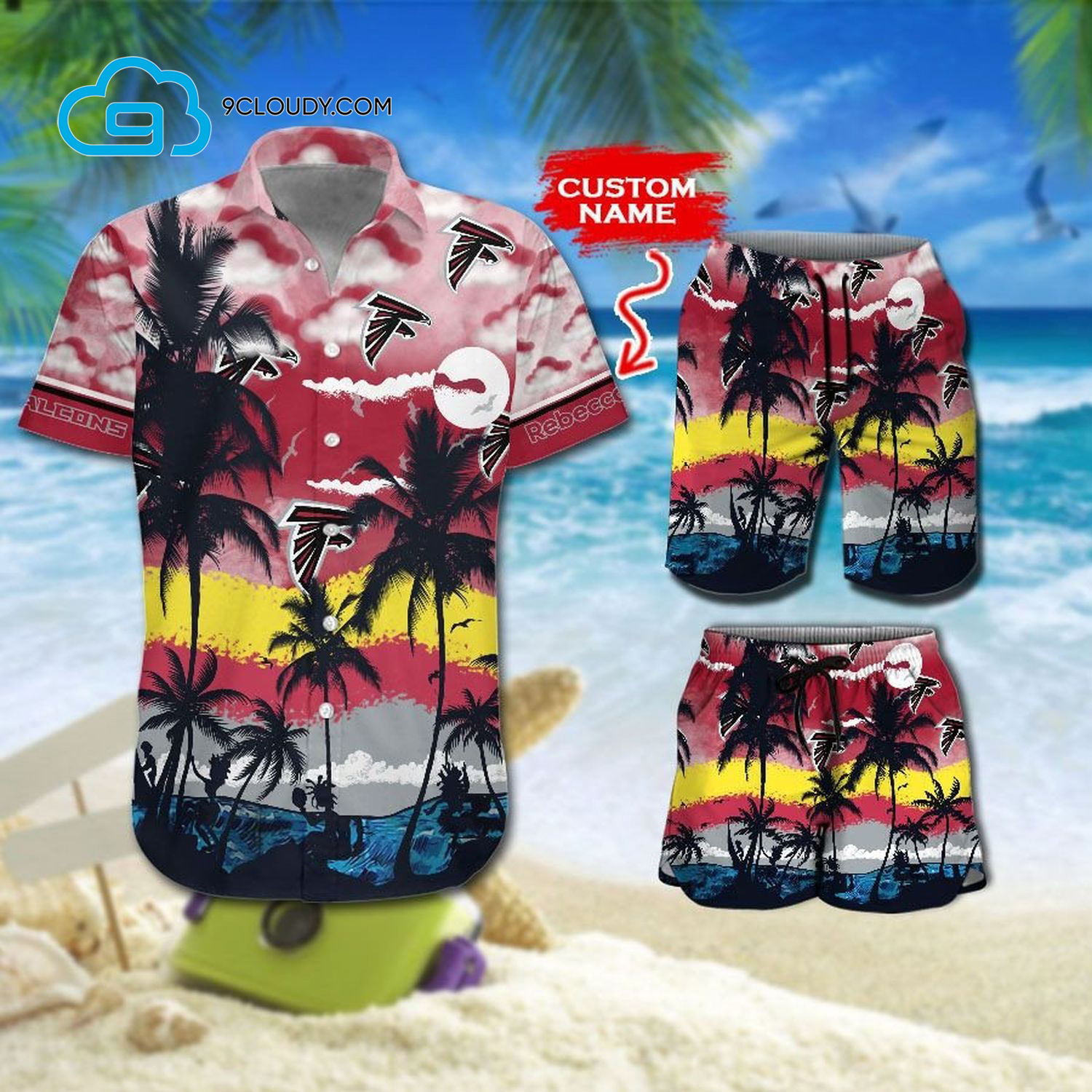 Custom Tropical Atlanta Falcons Football Team Hawaiian Shirt