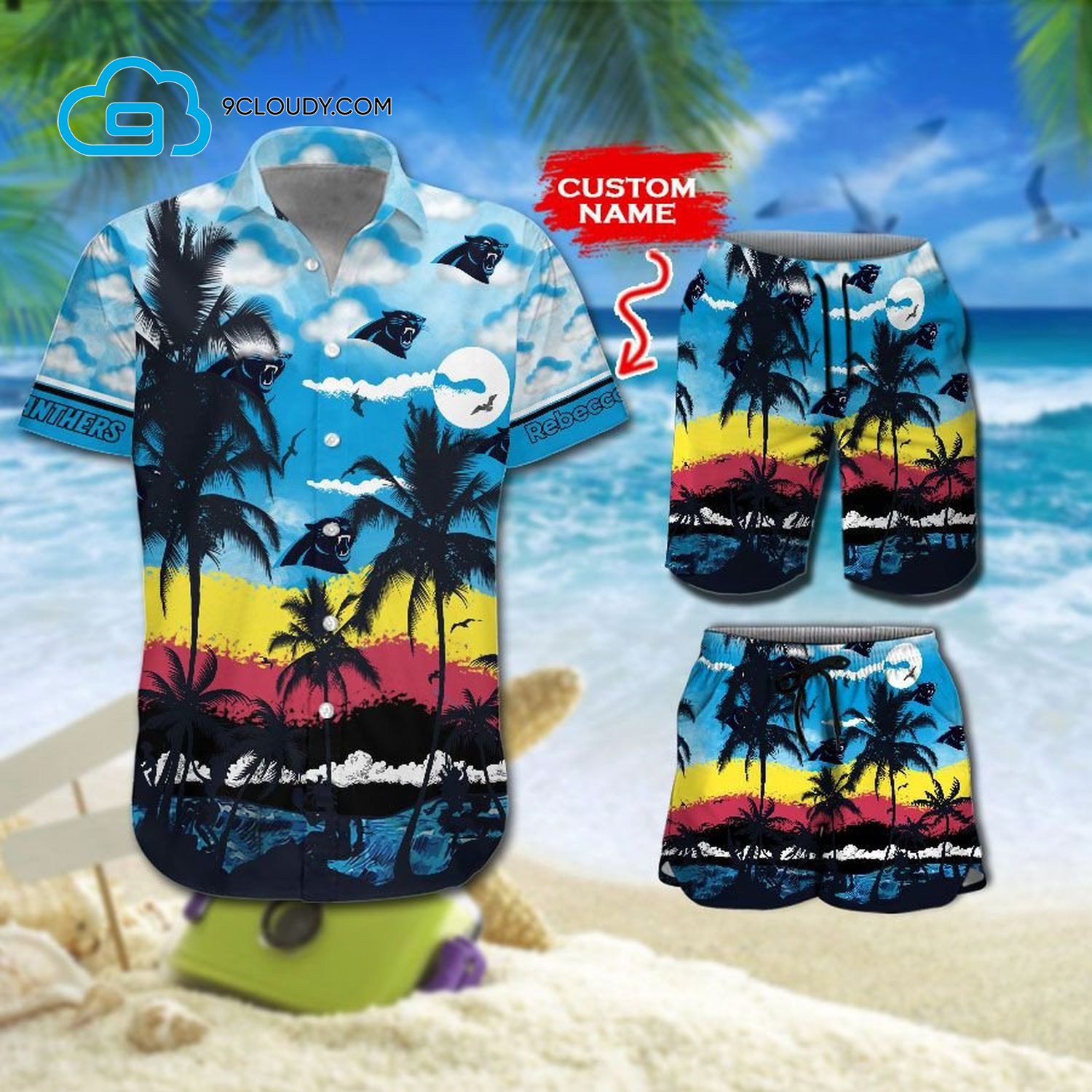 Custom Tropical Carolina Panthers Football Team Hawaiian Shirt