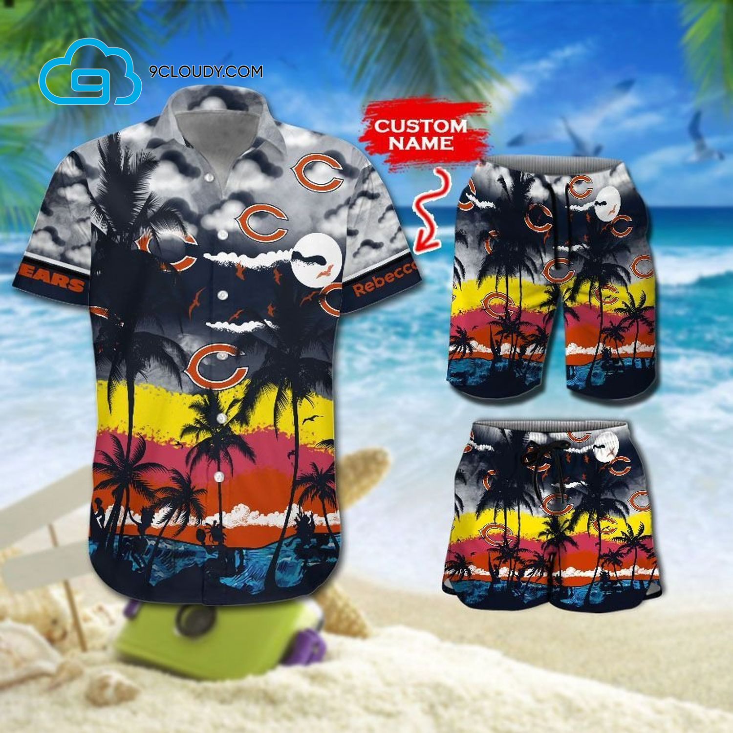 Custom Tropical Chicago Bears Football Team Hawaiian Shirt