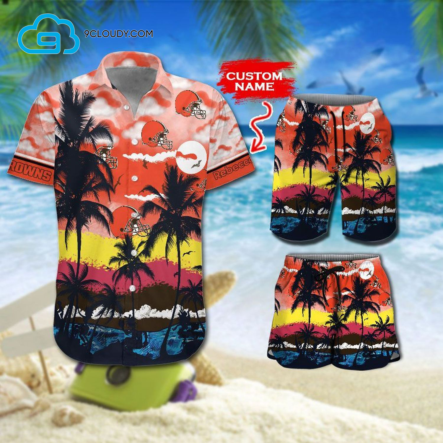 Custom Tropical Cleveland Browns Football Team Hawaiian Shirt